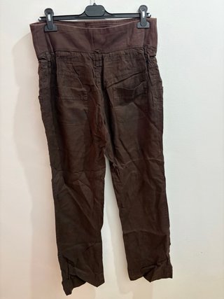 Pantalón de lino premamá marrón