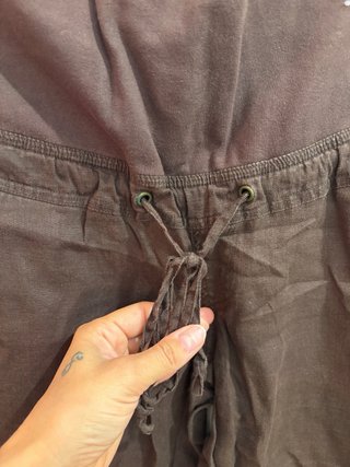 Pantalón de lino premamá marrón