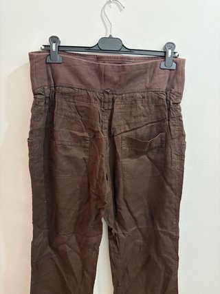 Pantalón de lino premamá marrón