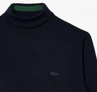 Jersey Lana Cuello Alto Lacoste Verde Nuevo