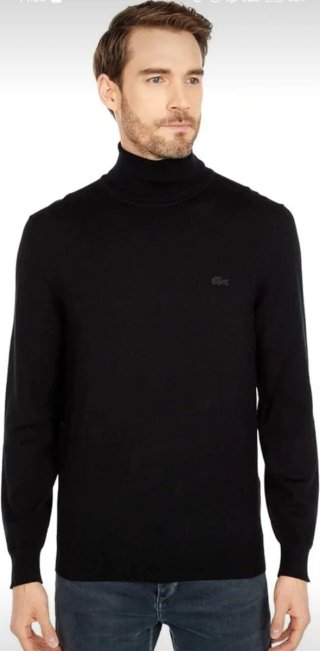Jersey Lana Cuello Alto Lacoste Verde Nuevo