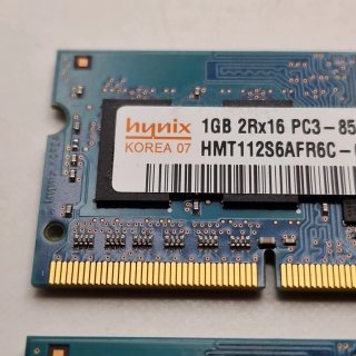 2x Hynix 1GB PC3-8500S-7-10-A1 RAM Portátil