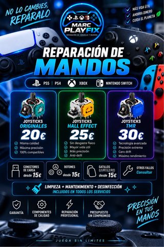 Reparación Mandos PS5 PS4 Xbox | Drift | TMR