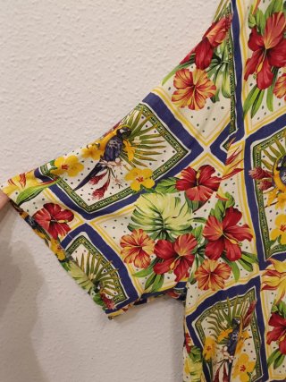 Camisa Hawaiana Flores y Pájaros Talla XXL