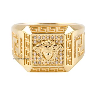 sello oro 18k con piedra con circonita