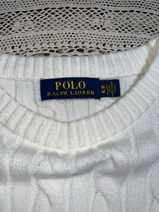 Polo Ralph Lauren Jersey Blanco Trenzado