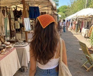 Bandana crochet hecho a mano