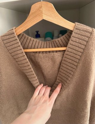 Chaleco de punto beige talla única