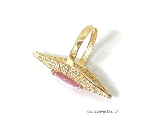 anillo oro 18k con piedra con circonita