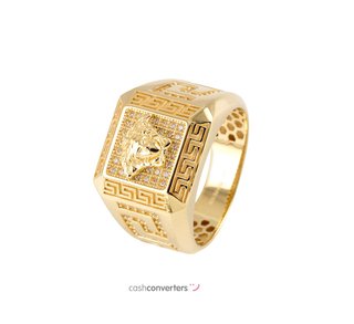 sello oro 18k con piedra con circonita