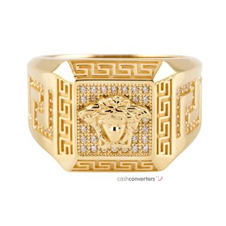 sello oro 18k con piedra con circonita