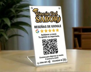 Placas NFC y QR para negocios personalizados..