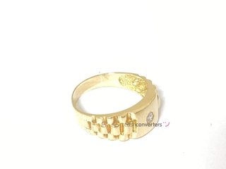 sello oro 18k con piedra con circonita