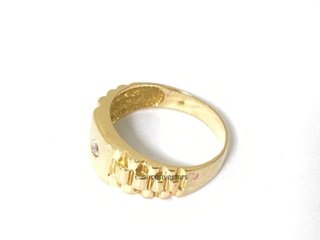sello oro 18k con piedra con circonita
