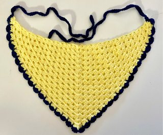 Bandana Crochet Hecho a Mano Amarillo y Azul
