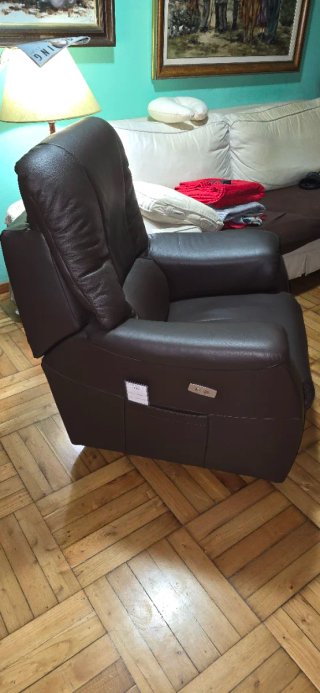 Sillón relax piel marrón eléctrico