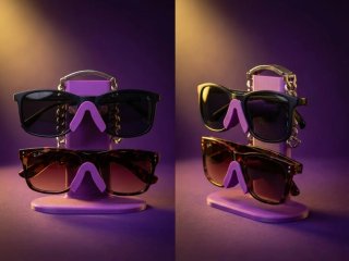Expositor de gafas morado