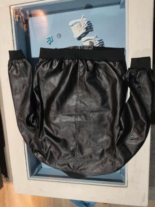 Chaqueta polipiel estilo bomber negra Talla S