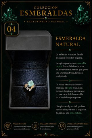 Anillo Esmeralda Corazón Oro 2gr