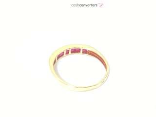 anillo oro 18k con piedra con rubi