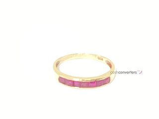 anillo oro 18k con piedra con rubi