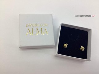 pendientes oro 18k con piedra con perla