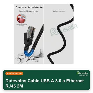 Cable USB A 3.0 a Ethernet RJ45 2M