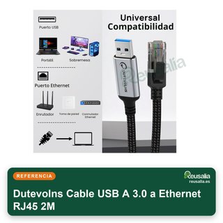 Cable USB A 3.0 a Ethernet RJ45 2M
