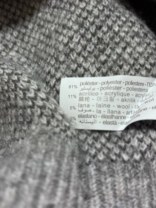 Jersey Stradivarius Argyle Gris Talla M