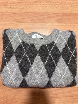 Jersey Stradivarius Argyle Gris Talla M