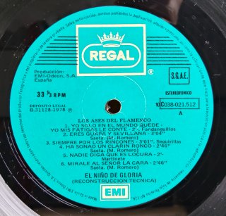 LP Niño de Gloria Los Ases del Flamenco Vol 1