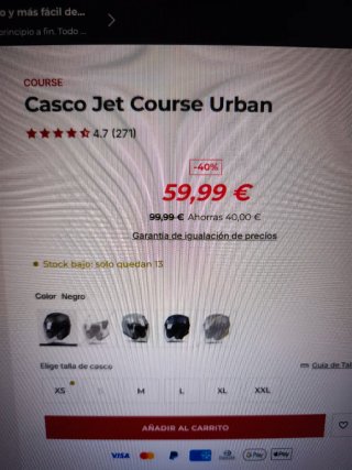 Casco Jet Negro COURSE Urban