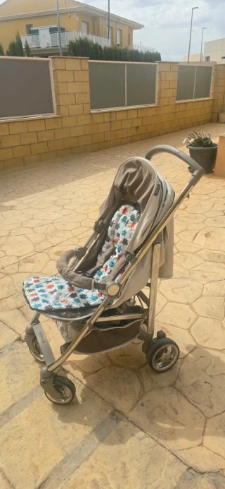 Silla de paseo Bébécar gris/beige