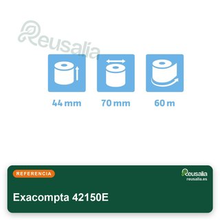 Exacompta 42150E rollos papel térmico 44mm 10