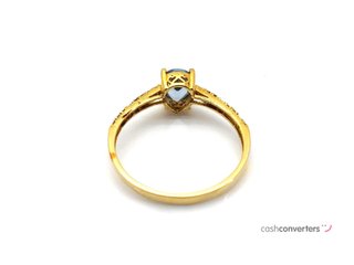 sortija oro 18k con piedra con topacio
