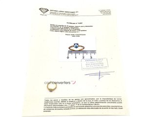 sortija oro 18k con piedra con topacio