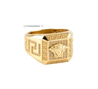 sello oro 18k con piedra con circonita