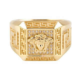 sello oro 18k con piedra con circonita
