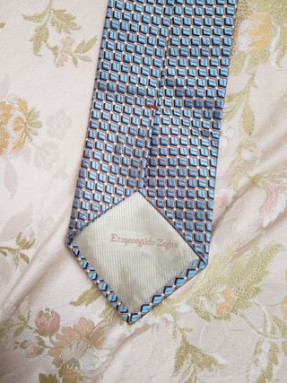 Cravatta Seta Grigio Azzurro Ermenegildo Zegna
