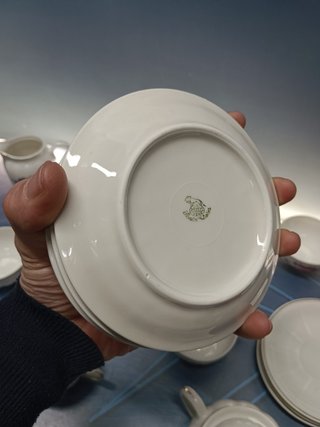Juego de cafe o te, porcelana, SANTA CLARA, reflejos, juego de 6 tazas