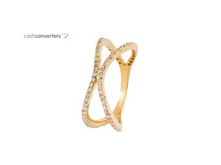 anillo oro 18k con piedra con circonita