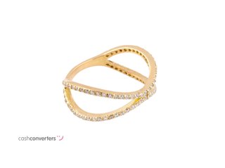 anillo oro 18k con piedra con circonita