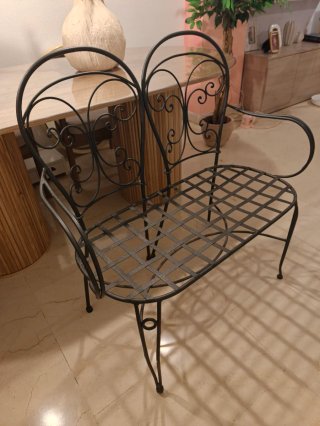 Panca forgia vintage 2 posti nero