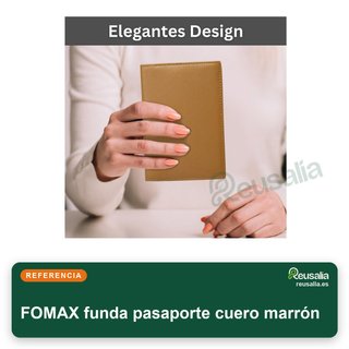 FOMAX funda pasaporte cuero marrón