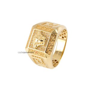 sello oro 18k con piedra con circonita