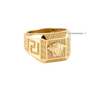 sello oro 18k con piedra con circonita