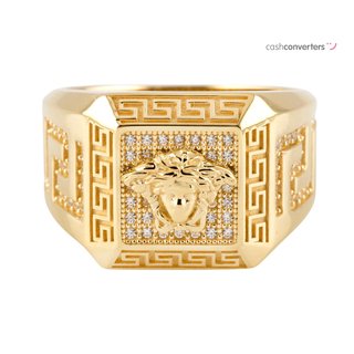 sello oro 18k con piedra con circonita