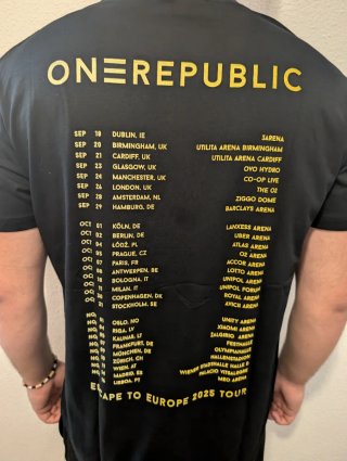 CAMISETA NEGRA - ONEREPUBLIC - TALLA XL y más...