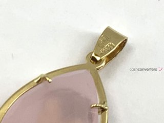 medalla oro 18k con piedra con cuarzo