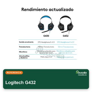 Logitech G432 auriculares gaming sonido envolvente